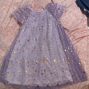 Pippa & Julie purple and gold star dress